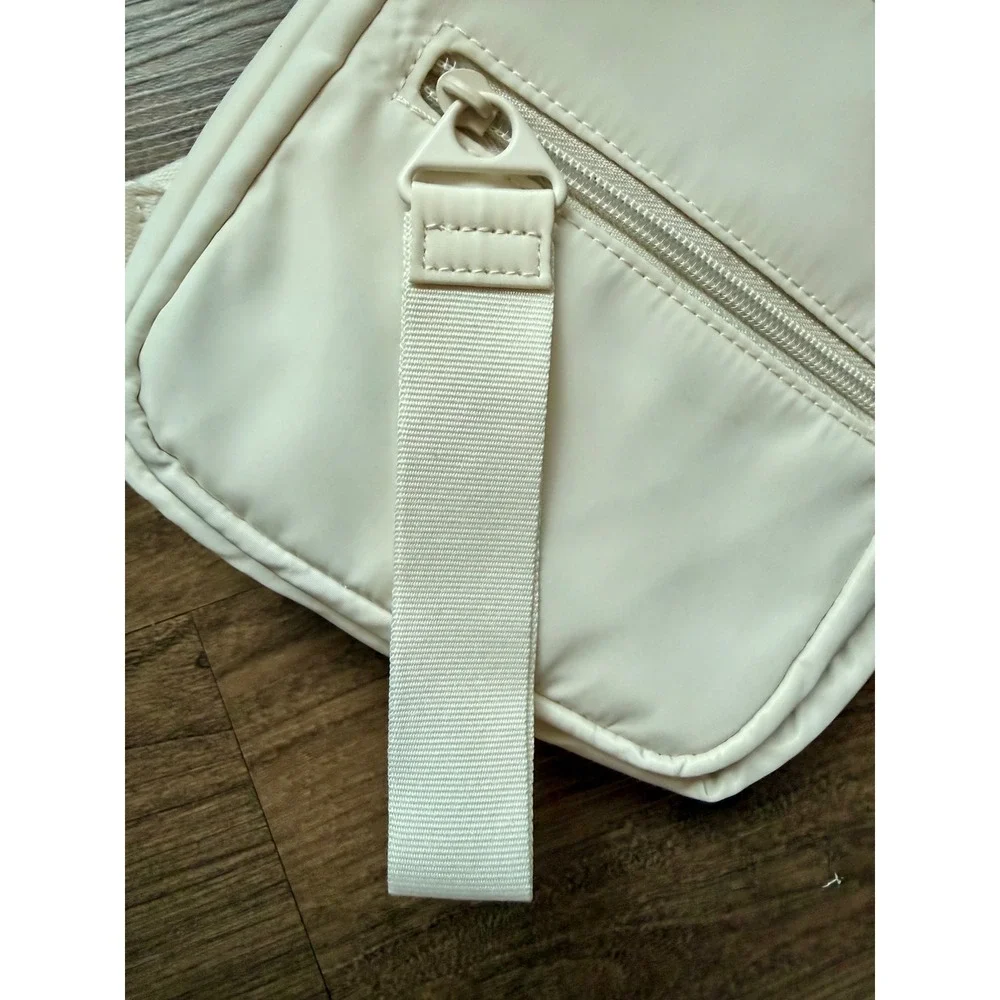 Victorias Secret PINK Cream Nylon Sling Bag Crossbody Backpack New